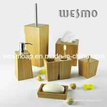Trapezoid Bamboo Bathroom Accessory Set (WBB0621A)